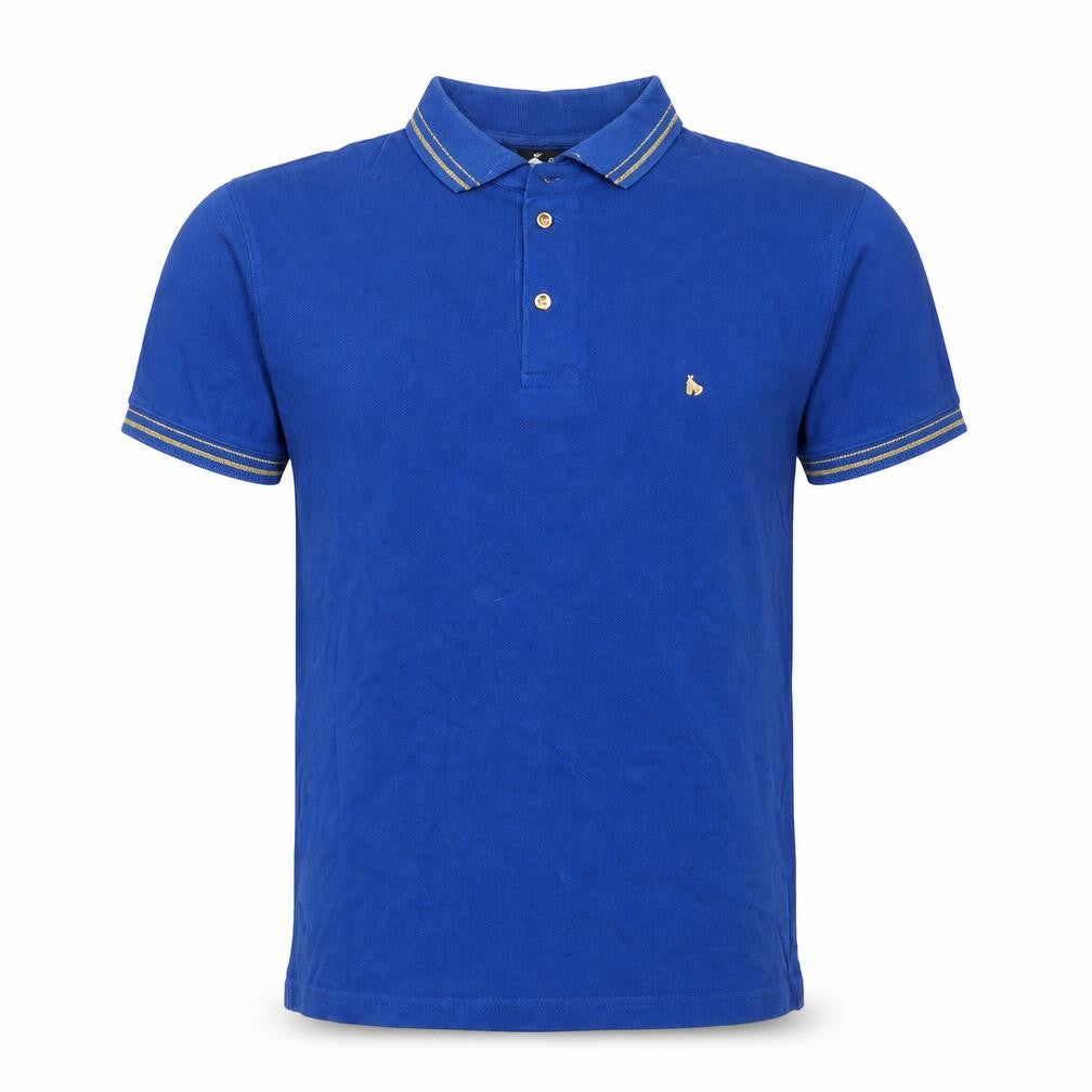 Money Mens Blue Cotton Polo Size S Collared Pullover