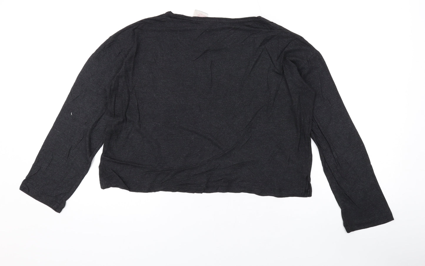 H&M Womens Grey Viscose Basic T-Shirt Size XS Round Neck
