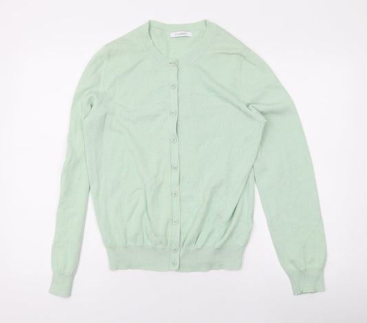 Marks and Spencer Womens Green Round Neck Cotton Cape Jumper Size 10