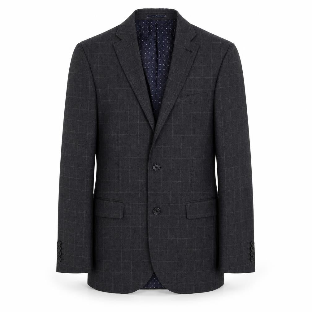 NEXT Mens Grey Plaid Polyester Jacket Suit Jacket Size 36 Regular