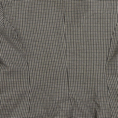 H&M Womens Brown Geometric Jacket Blazer Size 8 Button