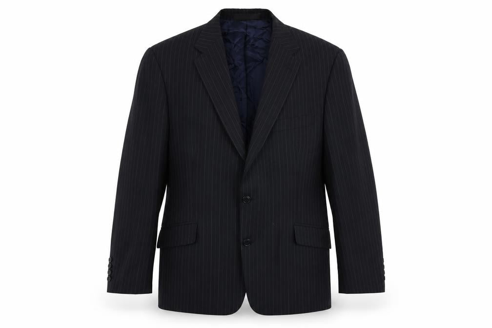Autograph Mens Blue Striped Wool Jacket Suit Jacket Size 44 Regular