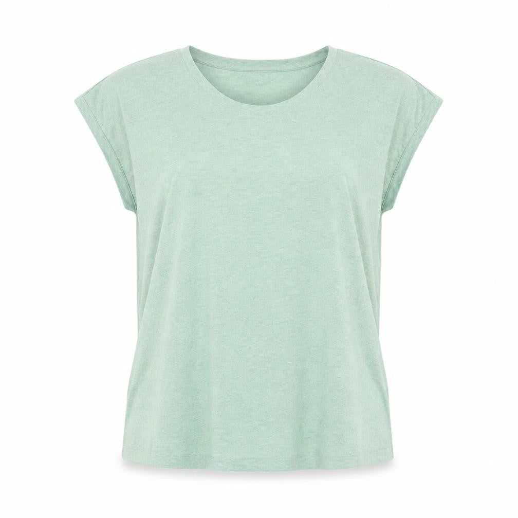 Folk Womens Green Cotton Basic T-Shirt Size 14 Round Neck