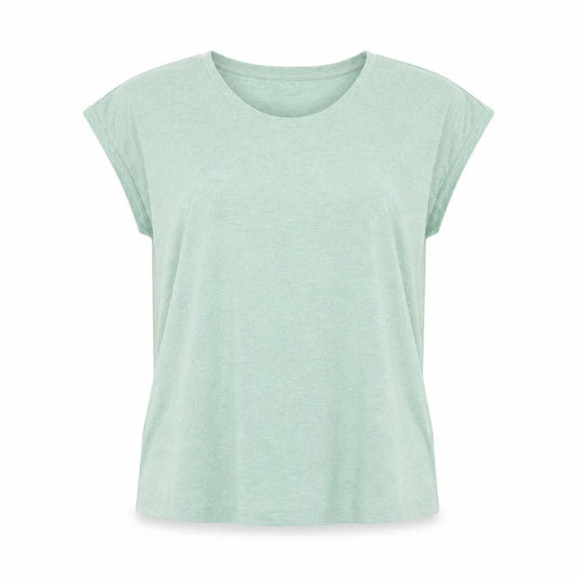 Folk Womens Green Cotton Basic T-Shirt Size 14 Round Neck