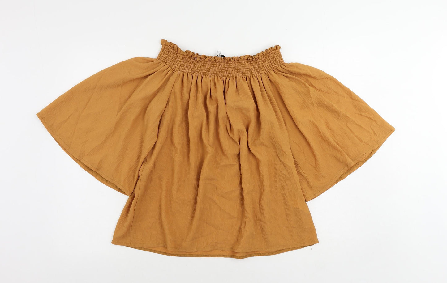 NEXT Womens Orange Polyester Basic Blouse Size 14 Off the Shoulder