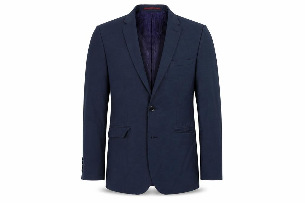 Burton Mens Blue Polyester Jacket Suit Jacket Size 38 Regular