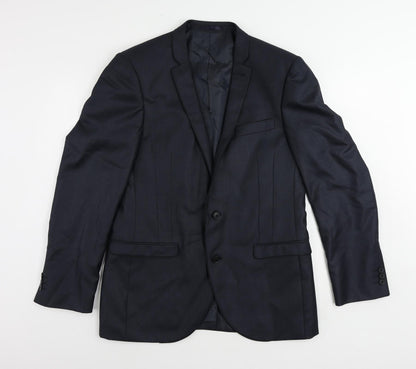 Next Mens Blue Polyester Jacket Suit Jacket Size 40 Regular