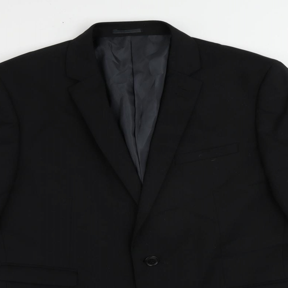 NEXT Mens Black Polyester Jacket Suit Jacket Size 42 Regular
