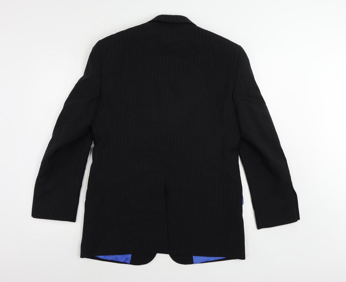 Vestiti Piu Mens Black Striped Polyester Jacket Suit Jacket Size 38 Regular