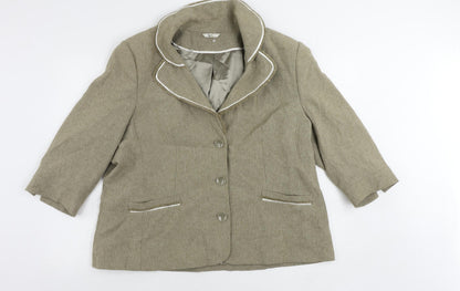Klass Womens Beige Jacket Blazer Size 22 Button