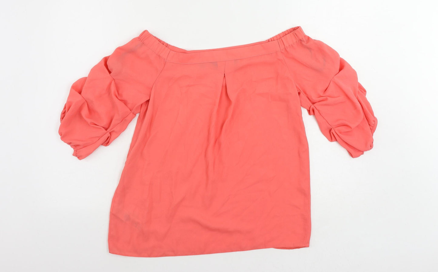 Dorothy Perkins Womens Pink Polyester Basic Blouse Size 8 Off the Shoulder