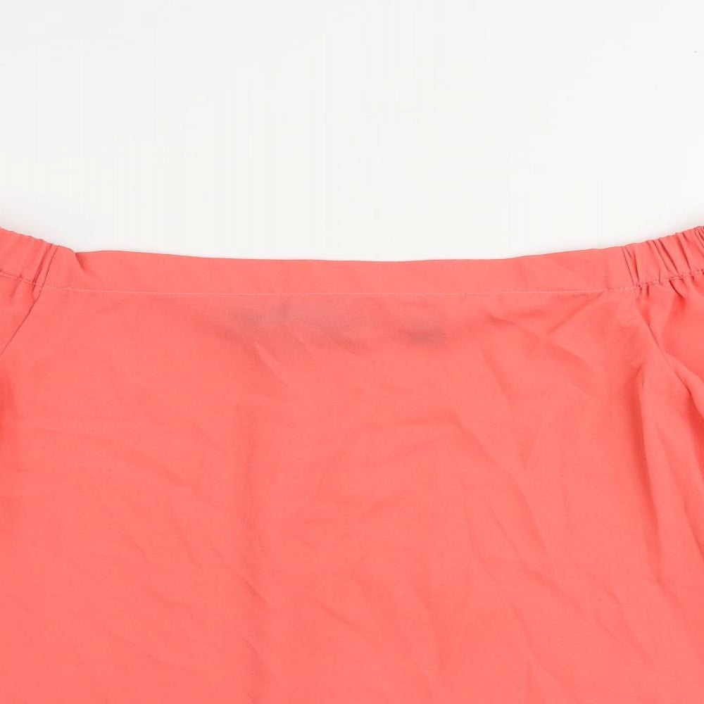 Dorothy Perkins Womens Pink Polyester Basic Blouse Size 8 Off the Shoulder