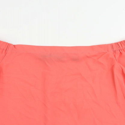 Dorothy Perkins Womens Pink Polyester Basic Blouse Size 8 Off the Shoulder