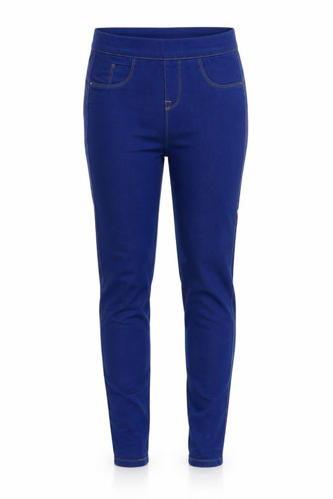 Denim & Co. Womens Blue Cotton Jegging Jeans Size 8 L29 in Regular - Elastic Waist