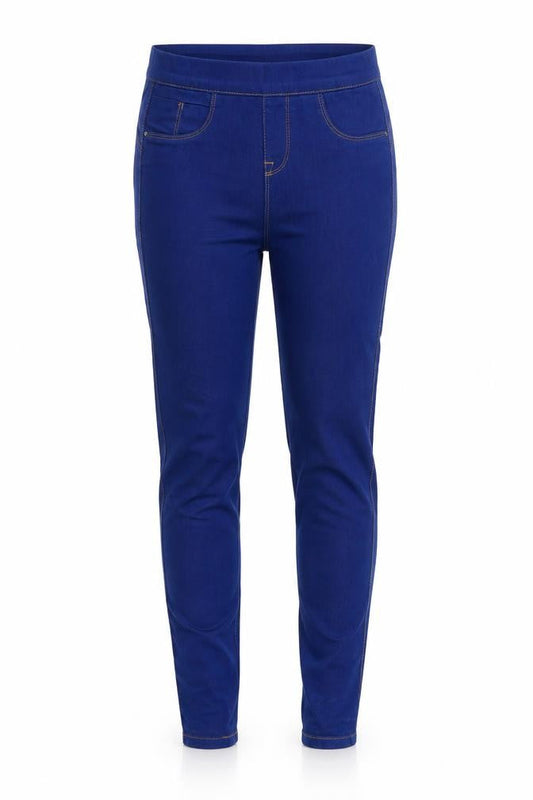 Denim & Co. Womens Blue Cotton Jegging Jeans Size 8 L29 in Regular - Elastic Waist