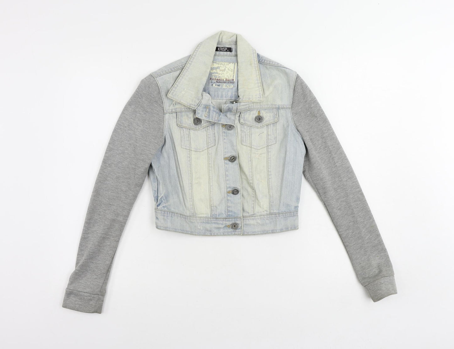 Krisp Womens Blue Jacket Size 8 Button