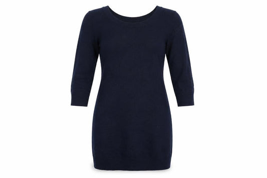 H&M Womens Blue Viscose Jumper Dress Size S Scoop Neck Pullover