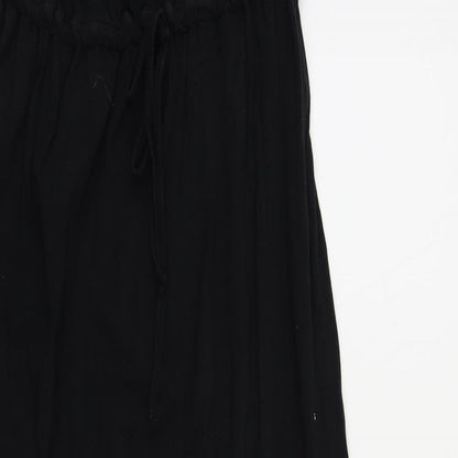 Next Womens Black Cotton Maxi Size 8 Off the Shoulder Drawstring - Strapless