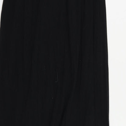 Next Womens Black Cotton Maxi Size 8 Off the Shoulder Drawstring - Strapless