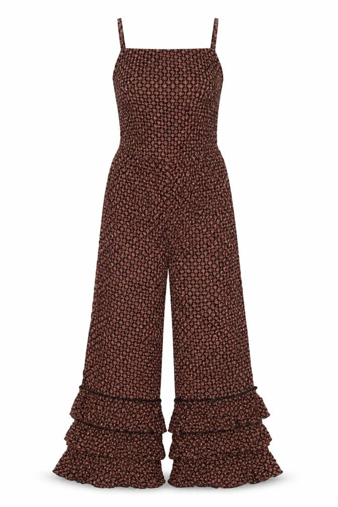 River Island Womens Black Geometric Viscose Jumpsuit One-Piece Size 6 L25 in Pullover