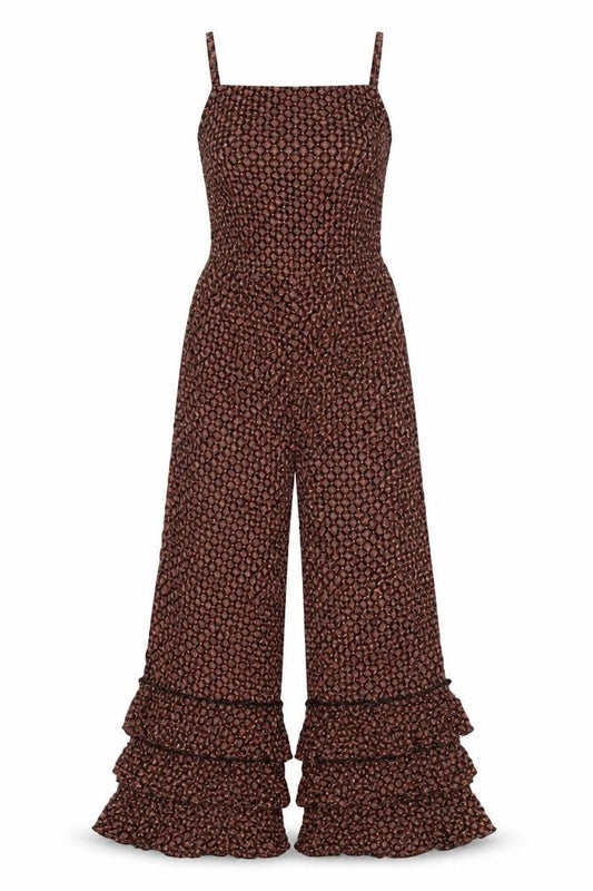 River Island Womens Black Geometric Viscose Jumpsuit One-Piece Size 6 L25 in Pullover