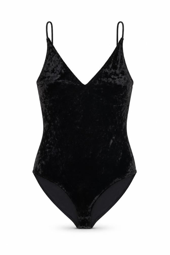 H&M Womens Black Polyester Bodysuit One-Piece Size S Snap