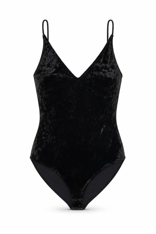 H&M Womens Black Polyester Bodysuit One-Piece Size S Snap