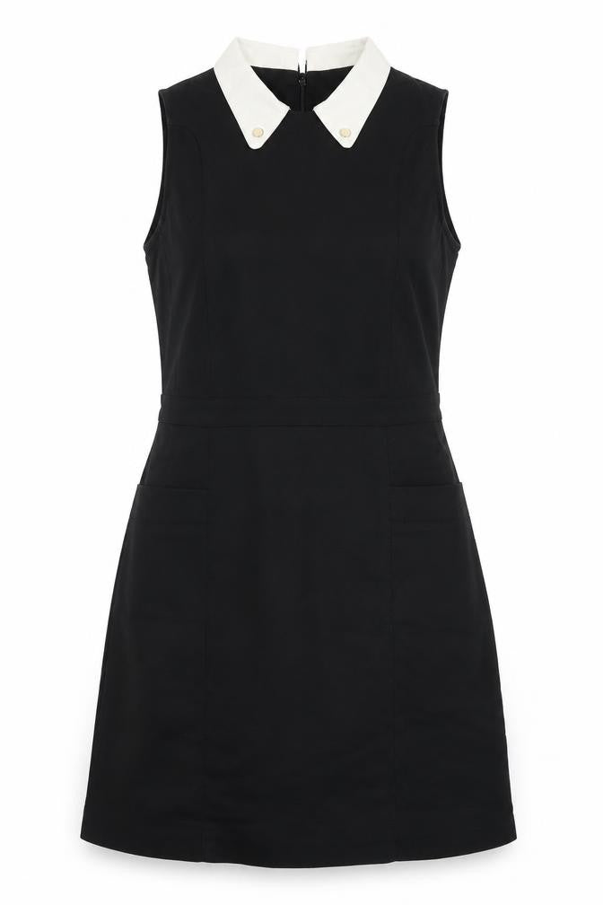 Oasis Womens Black Cotton A-Line Size 12 Collared Zip