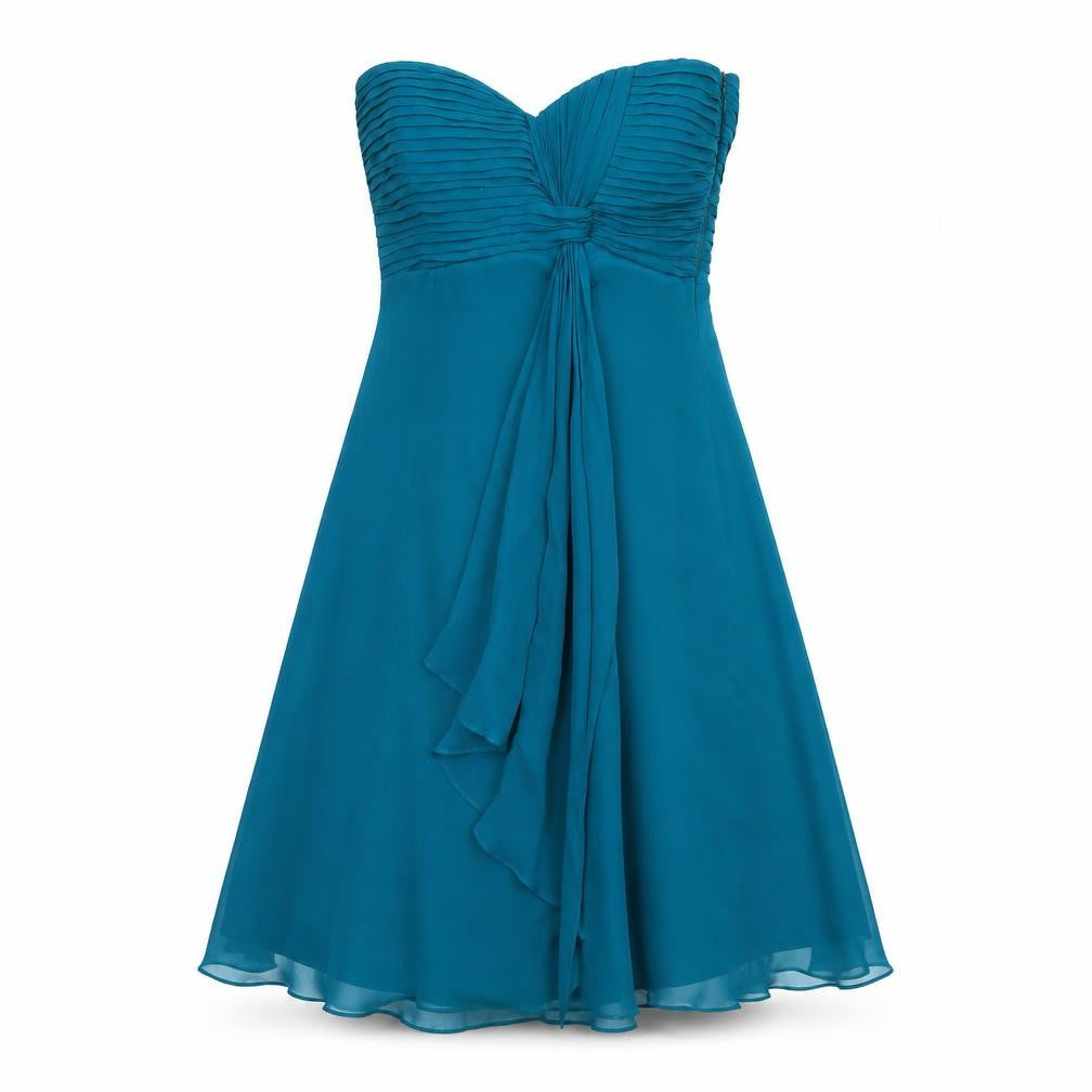 Coast Womens Blue Silk A-Line Size 8 Off the Shoulder Zip