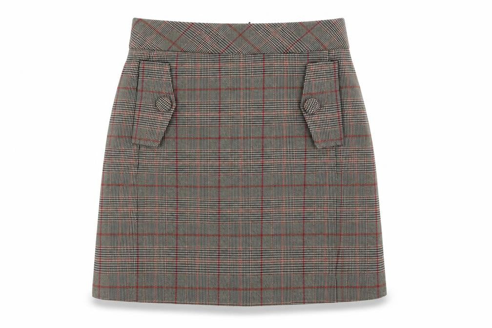 NEXT Womens Multicoloured Plaid Polyester A-Line Skirt Size 6 Zip