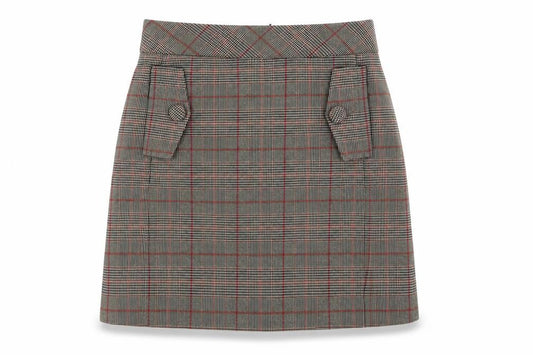 Next Womens Multicoloured Plaid Polyester A-Line Skirt Size 6 Zip