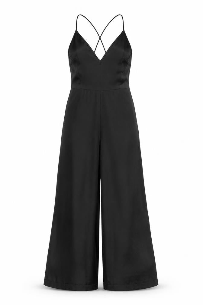 PRETTYLITTLETHING Womens Black Polyester Jumpsuit One-Piece Size 8 L24 in Zip