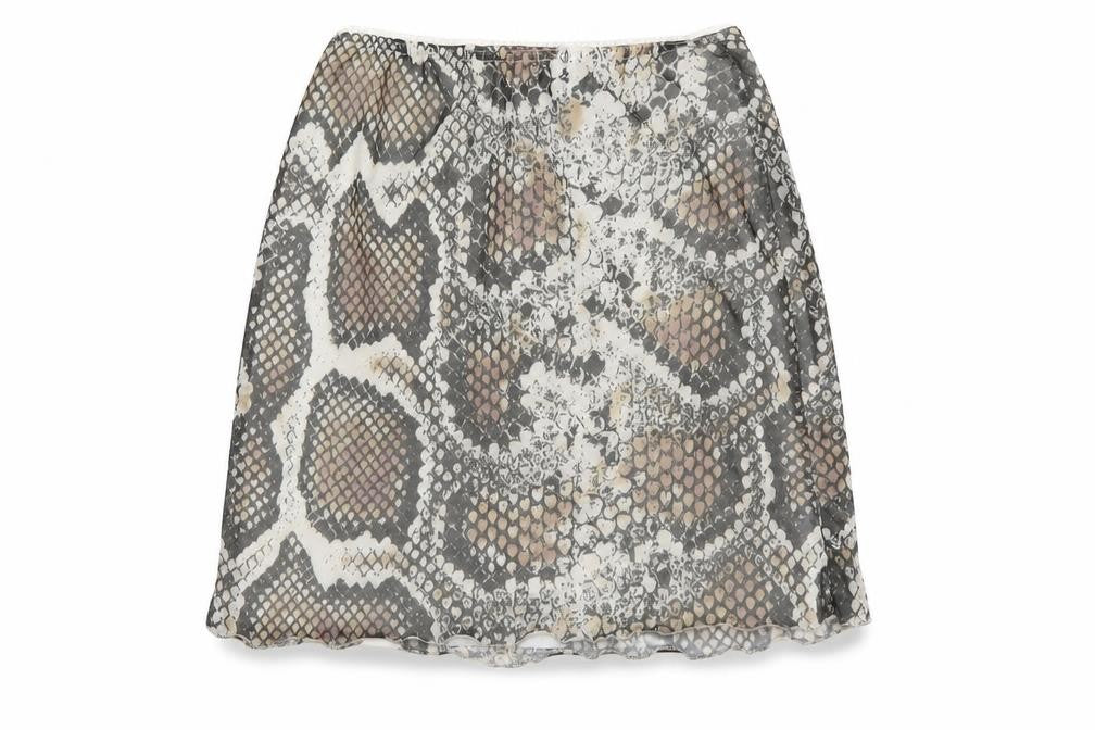 PRETTYLITTLETHING Womens Multicoloured Animal Print Polyester Mini Skirt Size 8 - Snake Print