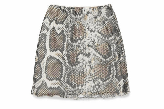PRETTYLITTLETHING Womens Multicoloured Animal Print Polyester Mini Skirt Size 8 - Snake Print