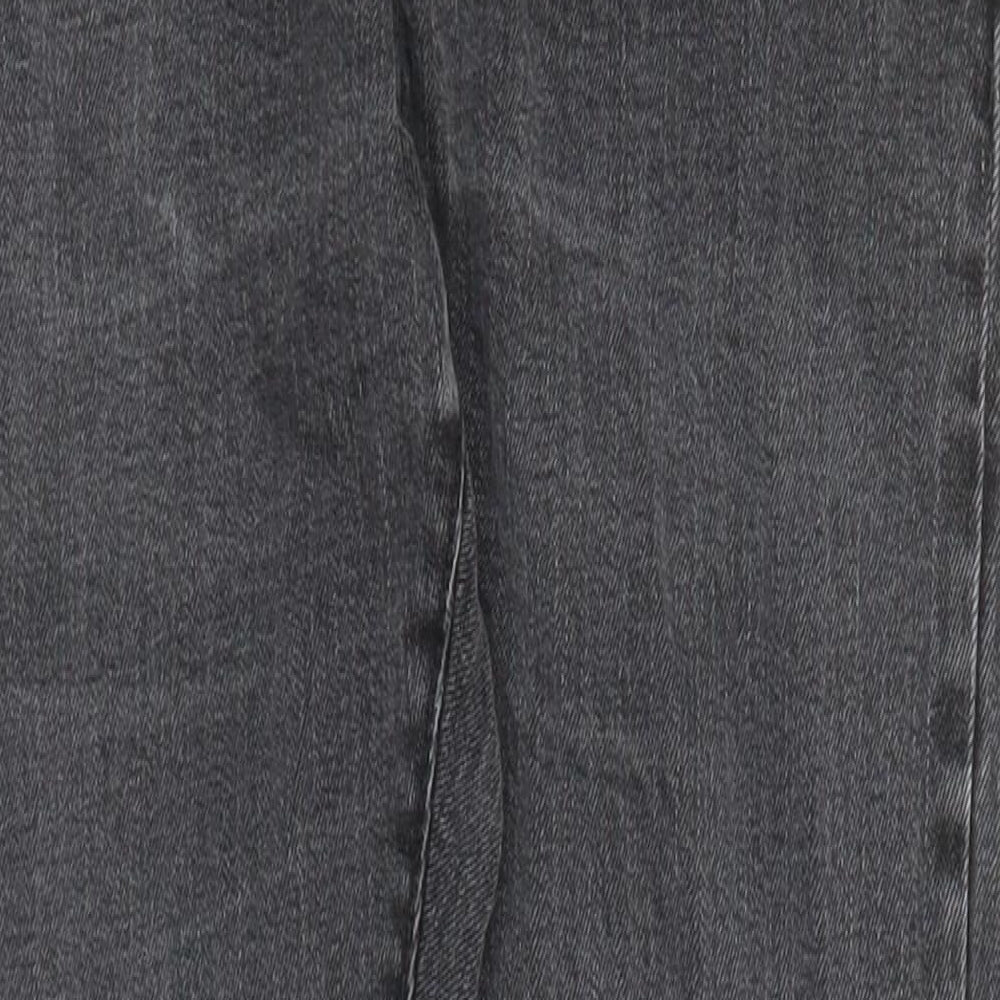 H&M Womens Grey Cotton Straight Jeans Size 28 in L29 in Regular Button - Pockets Low Rise