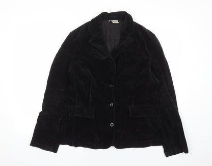 Nienhaus & Lotz Womens Black Jacket Size 14 Button - Pockets