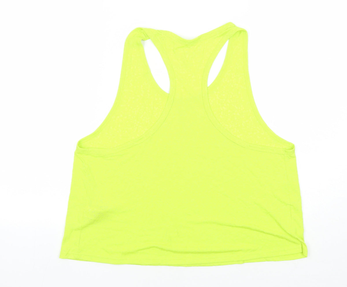 Goodmove Womens Green Geometric Polyester Basic Tank Size 16 Round Neck Pullover