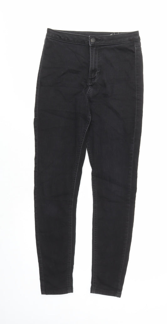 Marks and Spencer Womens Black Cotton Skinny Jeans Size 10 L27 in Regular Zip