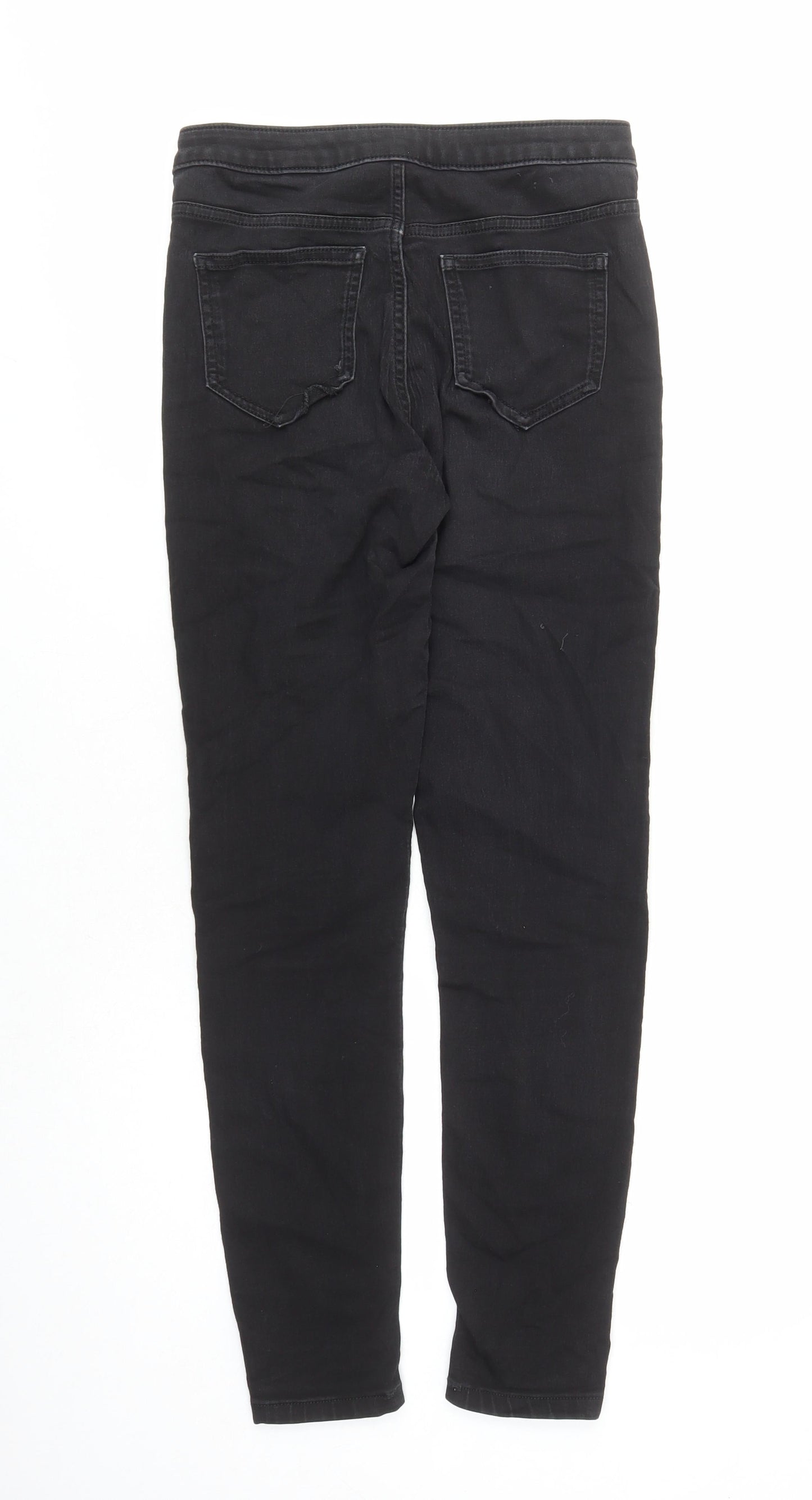 Marks and Spencer Womens Black Cotton Skinny Jeans Size 10 L27 in Regular Zip