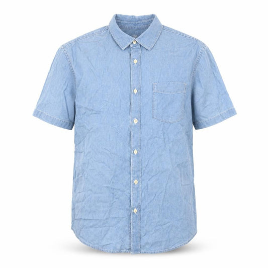 Marks & Spencer Mens Blue Polyester Button-Up Size M Collared Button
