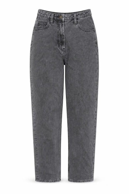 COLLUSION Womens Grey Cotton Mom Jeans Size 26 in L27 in Regular Zip - Pockets