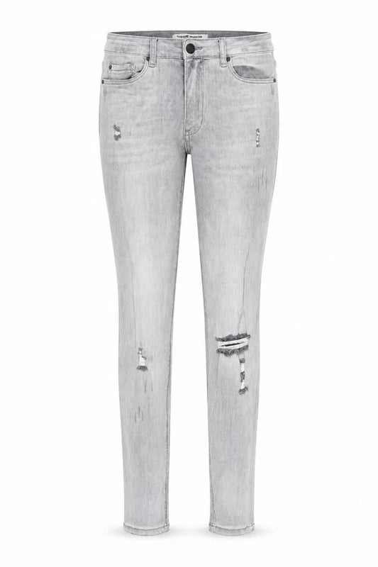 TALLY WEiJL Womens Grey Cotton Skinny Jeans Size 12 L27 in Regular Zip - Pockets