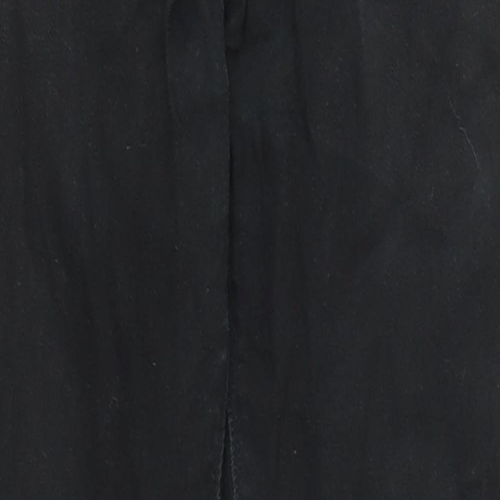 River Island Mens Black Cotton Straight Jeans Size 28 in L30 in Regular Zip - Pockets