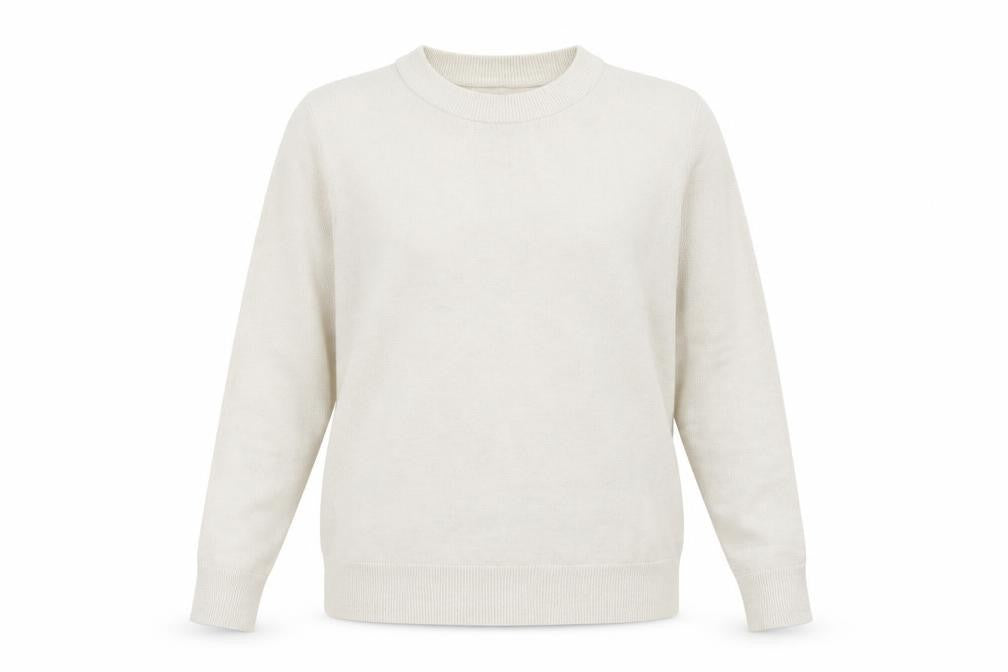 Marks & Spencer Womens Ivory Round Neck Polyester Pullover Jumper Size M