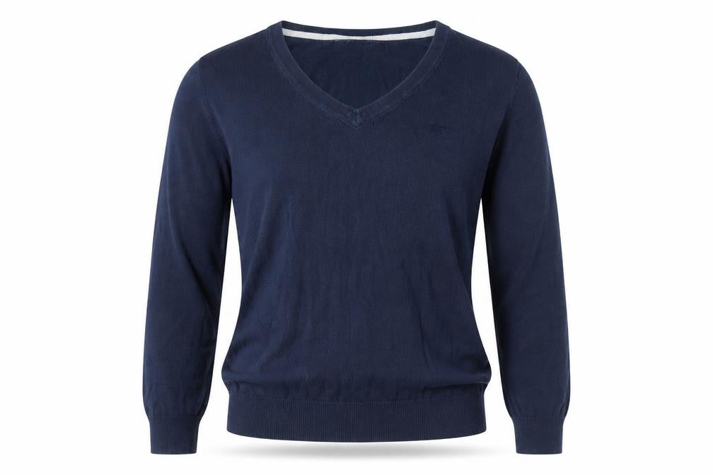 Crew Clothing Womens Blue V-Neck Cotton Pullover Jumper Size 12