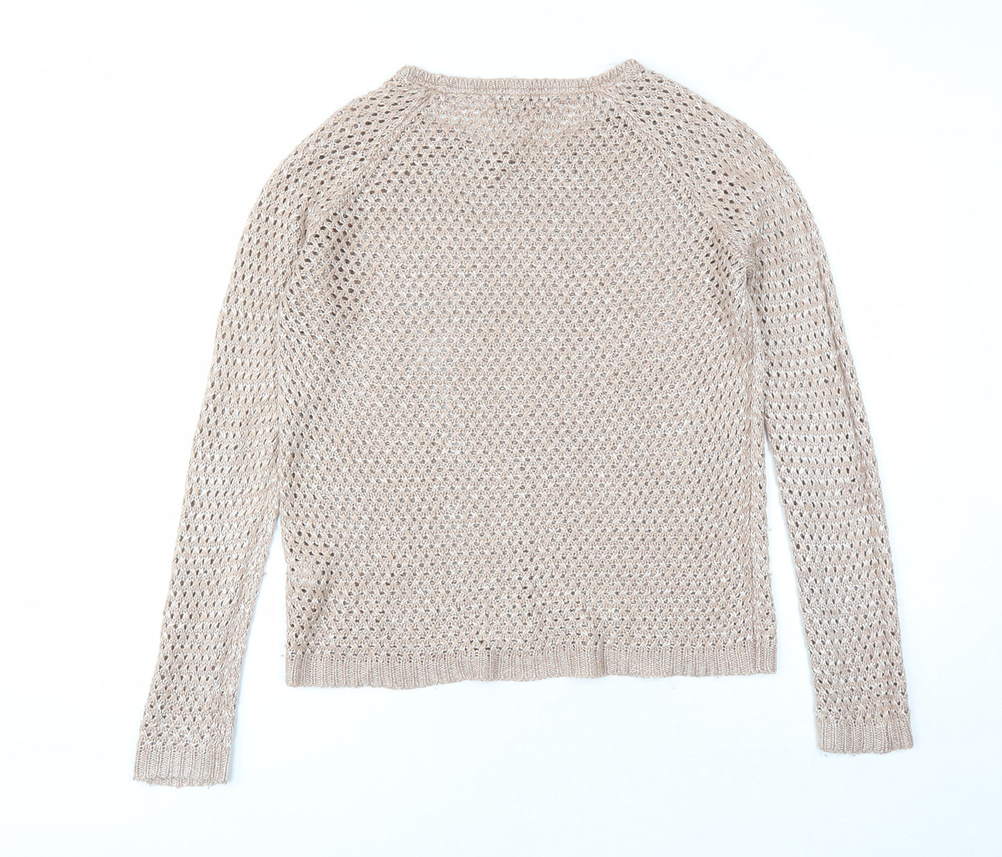 Marks and Spencer Womens Brown Round Neck Acrylic Pullover Jumper Size 10