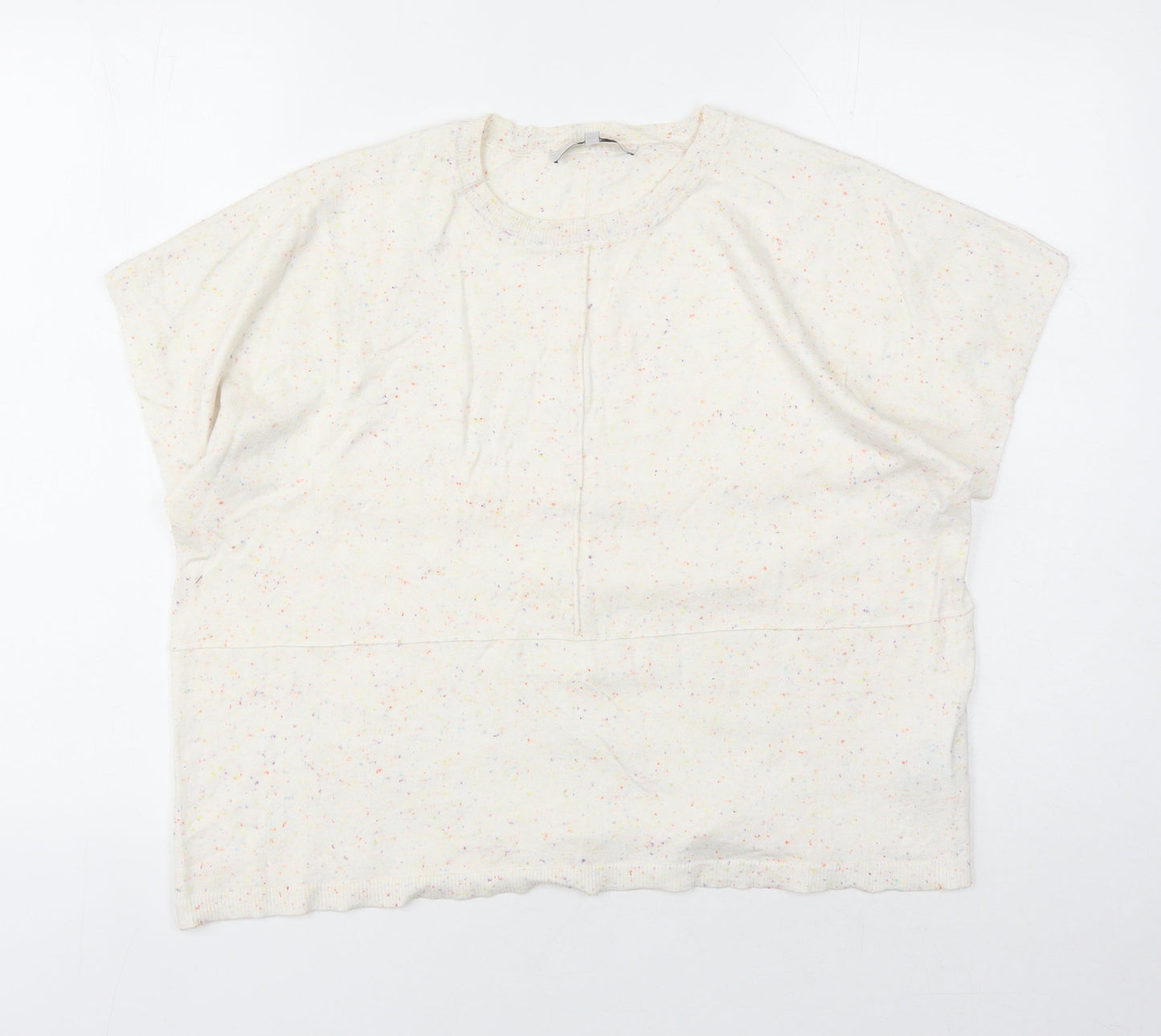NEXT Womens Beige Round Neck Nylon Pullover Jumper Size XS