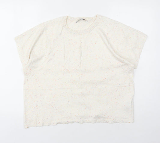 NEXT Womens Beige Round Neck Nylon Pullover Jumper Size XS