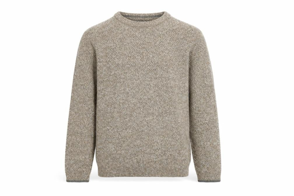 River Island Mens Beige Crew Neck Acrylic Pullover Jumper Size S Long Sleeve