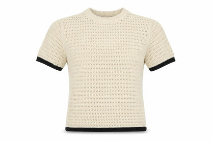 Marks & Spencer Womens Beige Crew Neck Cotton Pullover Jumper Size S